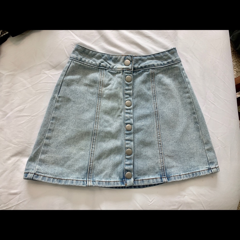 Pacsun Bottom Front Denim Skater Skirt